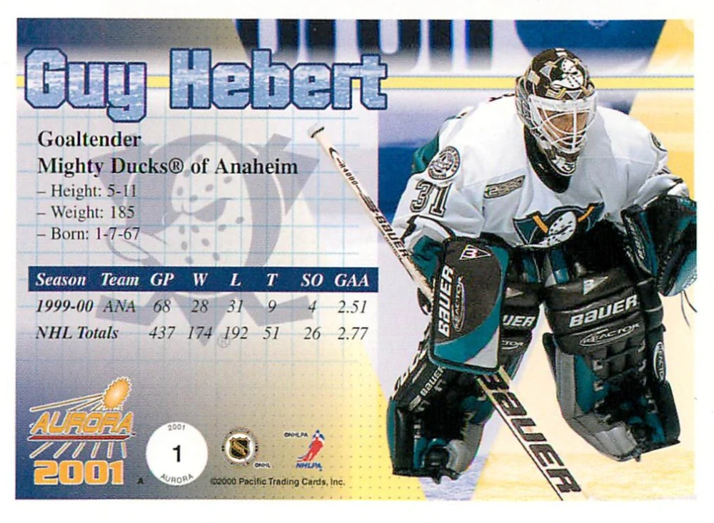 2000-01 Pacific Aurora - Guy Hebert #1