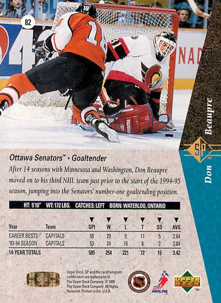 1994-95 UD SP - Don Beaupre #82