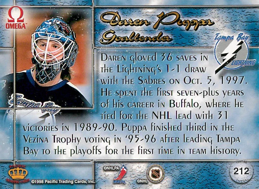 1997-98 Pacific Omega - Daren Puppa #212