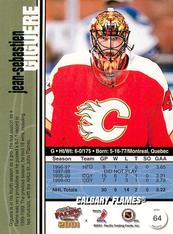 2000-01 Pacific - Jean-Sebastien Giguere #64
