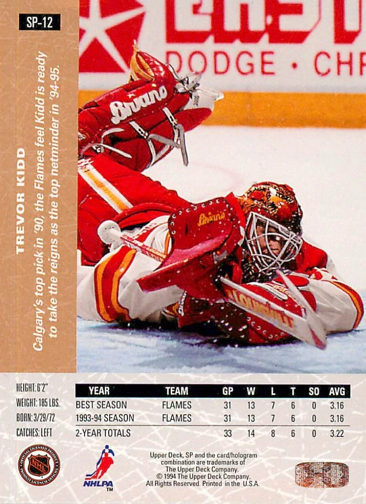 1994-95 UD Series 1 - Trevor Kidd - SP #SP-12