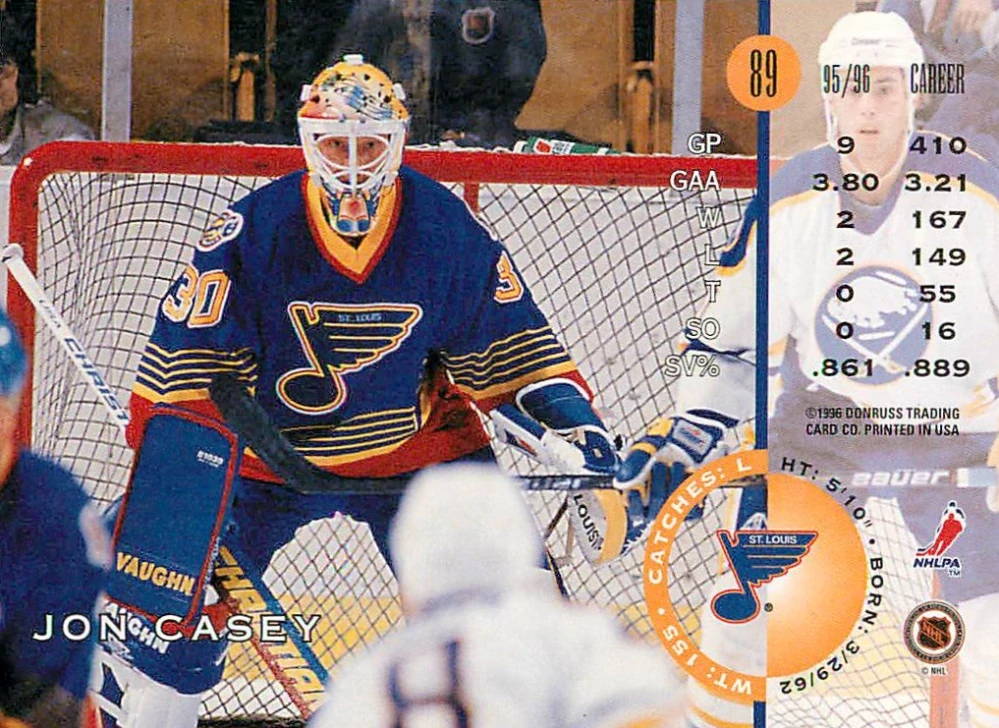 1996-97 Leaf - Jon Casey #89