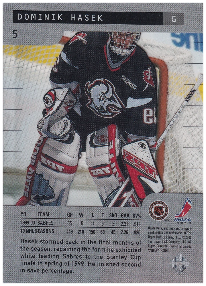 2000-01 UD Ice - Dominik Hašek #5