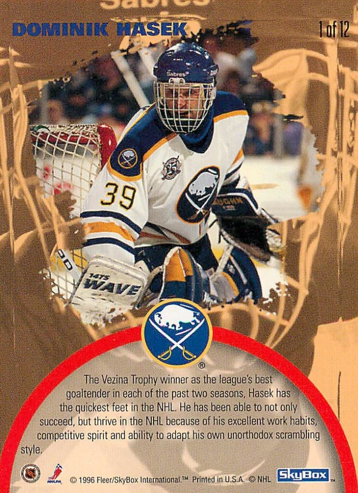 1995-96 Skybox Impact - Dominik Hašek - Deflectors #1