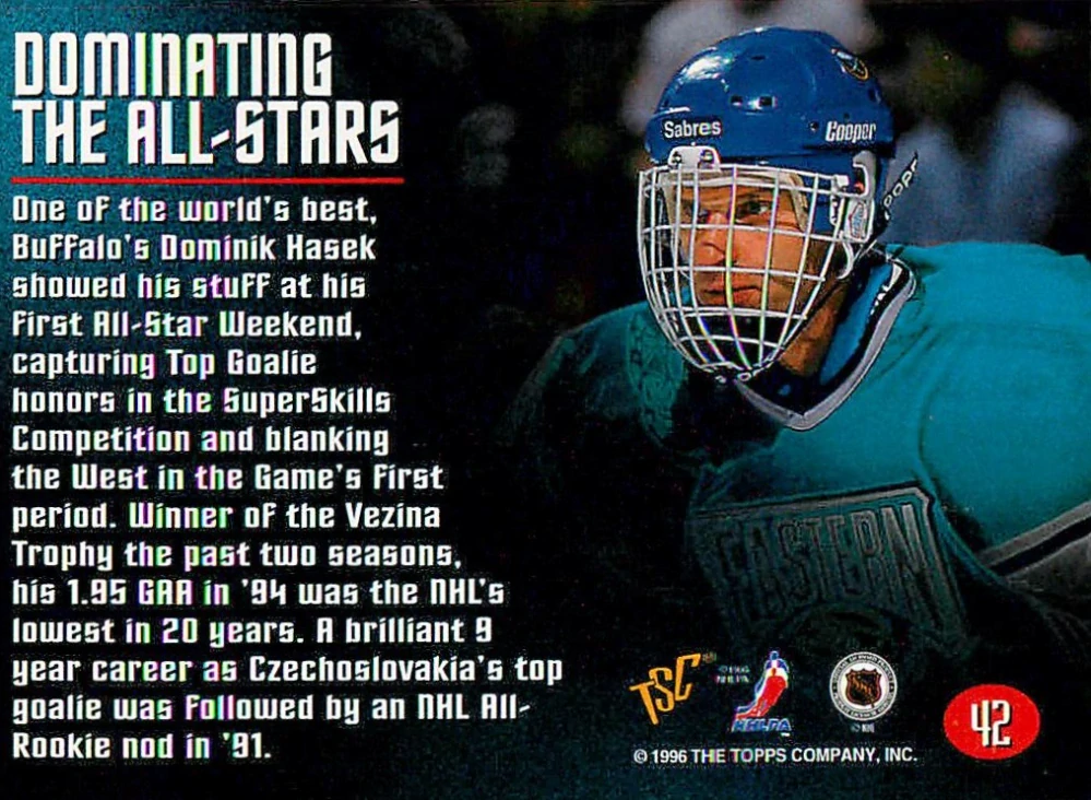 1996-97 Topps Stadium Club - Dominik Hašek - Members Only #42
