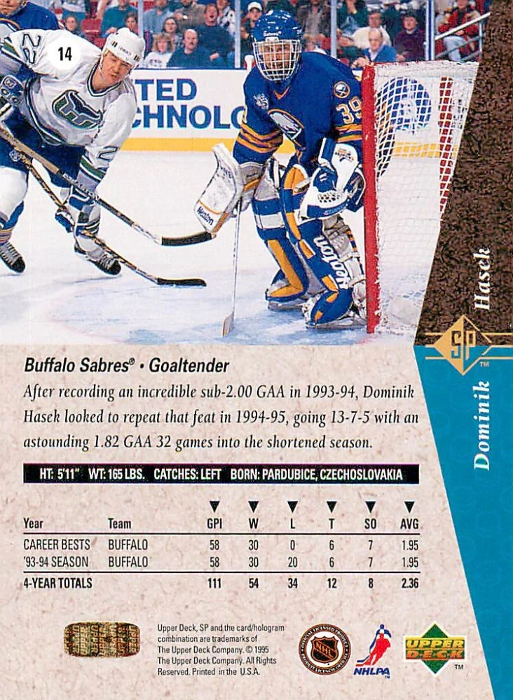 1994-95 UD SP - Dominik Hašek #14