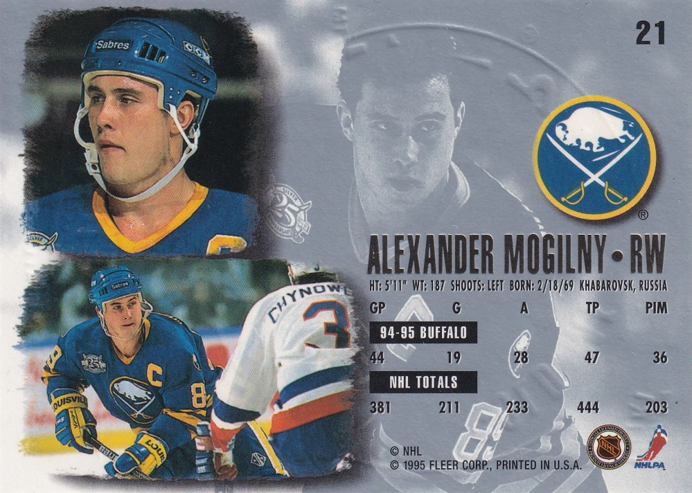 1995-96 Fleer Ultra - Alexander Mogilny - Gold Medallion #21