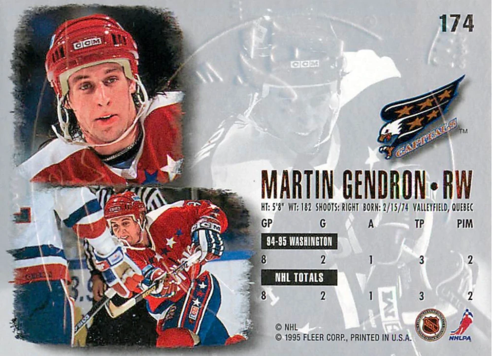 1995-96 Fleer Ultra - Martin Gendron - Gold Medallion #174