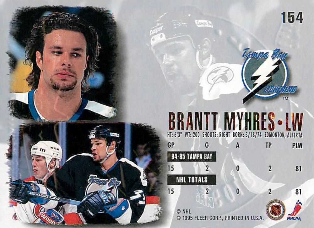 1995-96 Fleer Ultra - Brantt Myhres - Gold Medallion #154