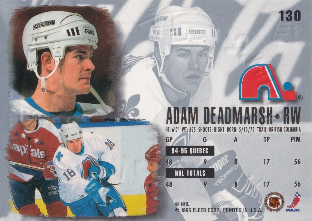 1995-96 Fleer Ultra - Adam Deadmarsh - Gold Medallion #130