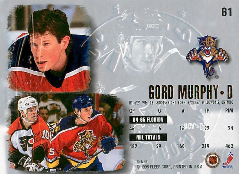 1995-96 Fleer Ultra - Gord Murphy - Gold Medallion #61