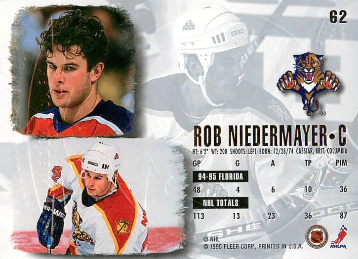 1995-96 Fleer Ultra - Rob Niedermayer - Gold Medallion #62