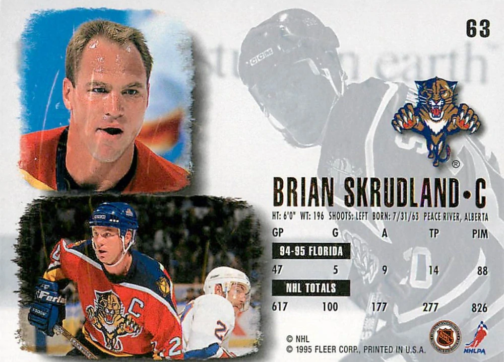 1995-96 Fleer Ultra - Brian Skrudland - Gold Medallion #63