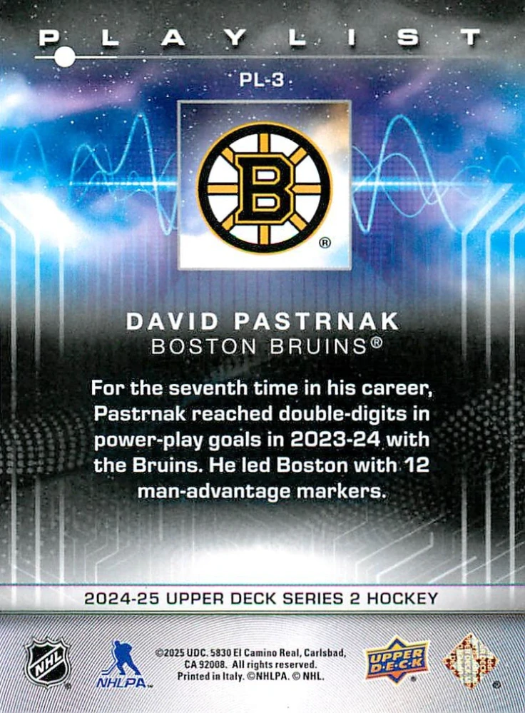 2024-25 UD Series 2 - David Pastrňák - Playlist #PL-3