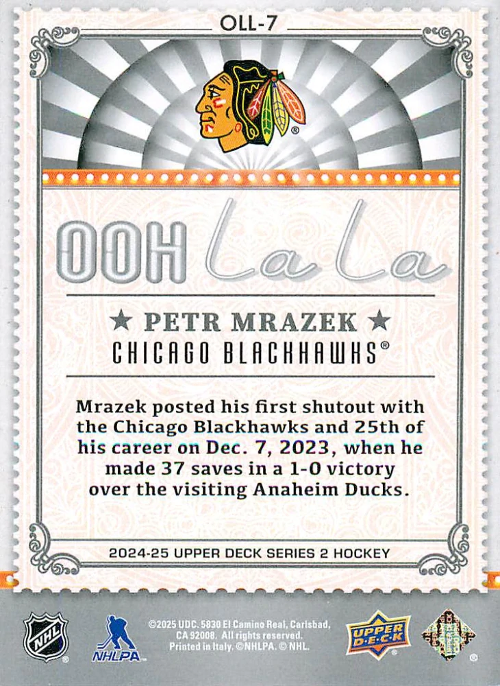 2024-25 UD Series 2 - Petr Mrázek - Ooh La La #OLL-7
