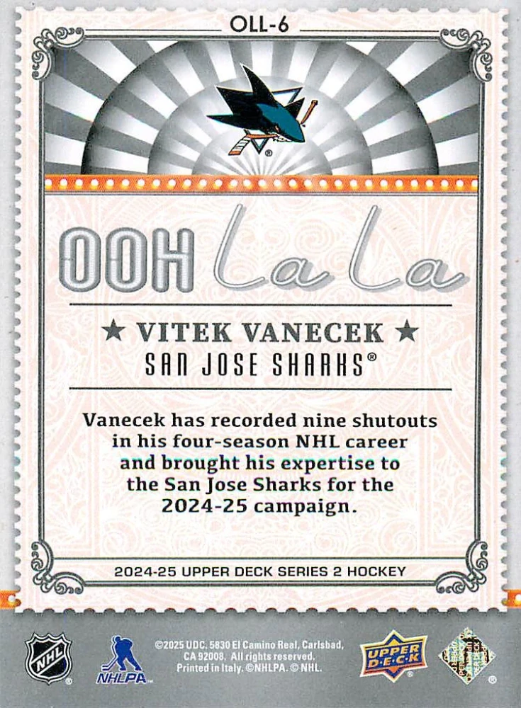 2024-25 UD Series 2 - Vítek Vaněček - Ooh La La #OLL-6