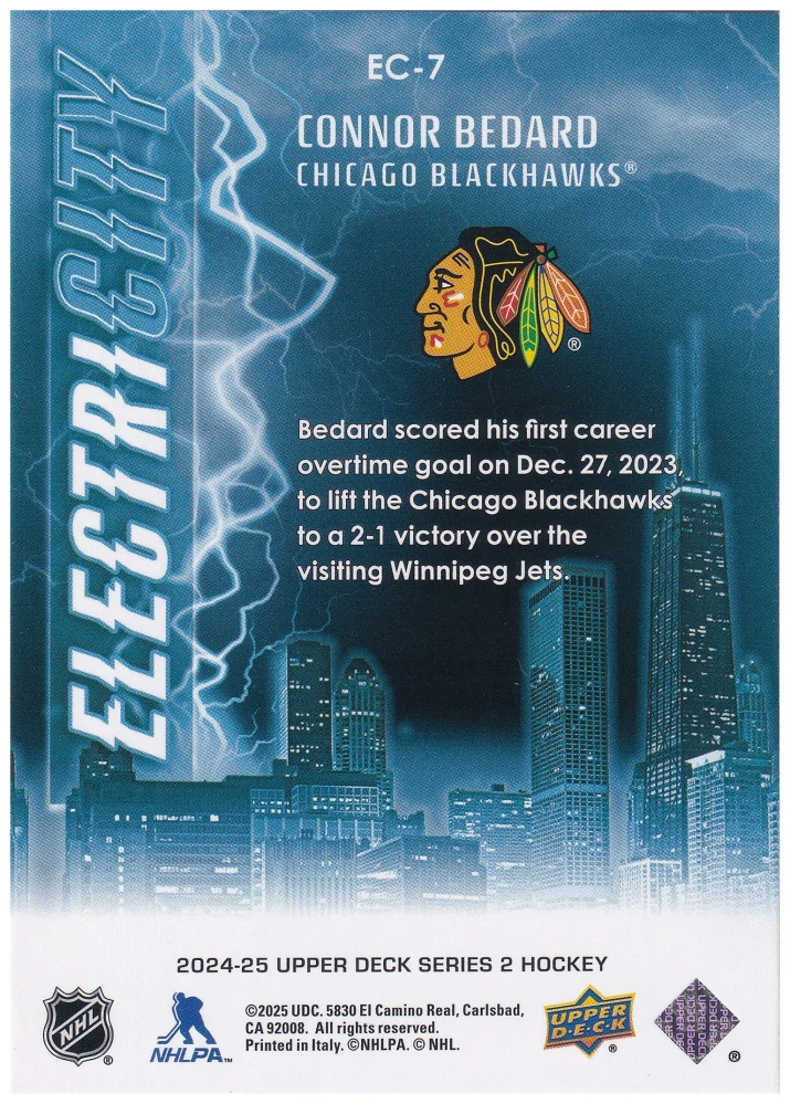 2024-25 UD Series 2 - Connor Bedard - ElectriCity #EC-7