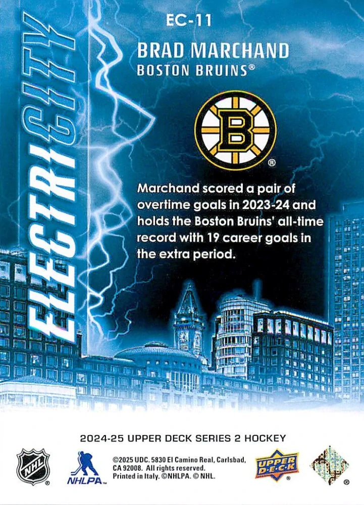 2024-25 UD Series 2 - Brad Marchand - ElectriCity #EC-11