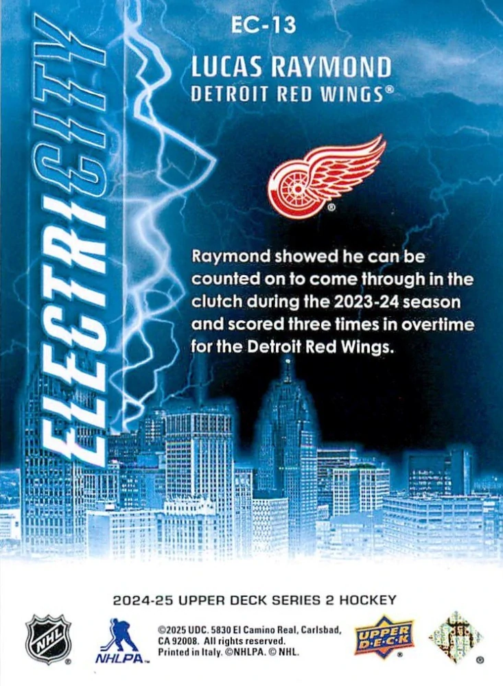 2024-25 UD Series 2 - Lucas Raymond - ElectriCity #EC-13