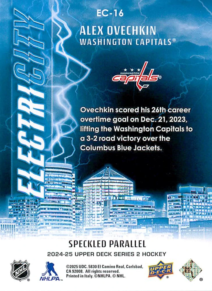 2024-25 UD Series 2 - Alex Ovechkin - ElectriCity Speckled #EC-16