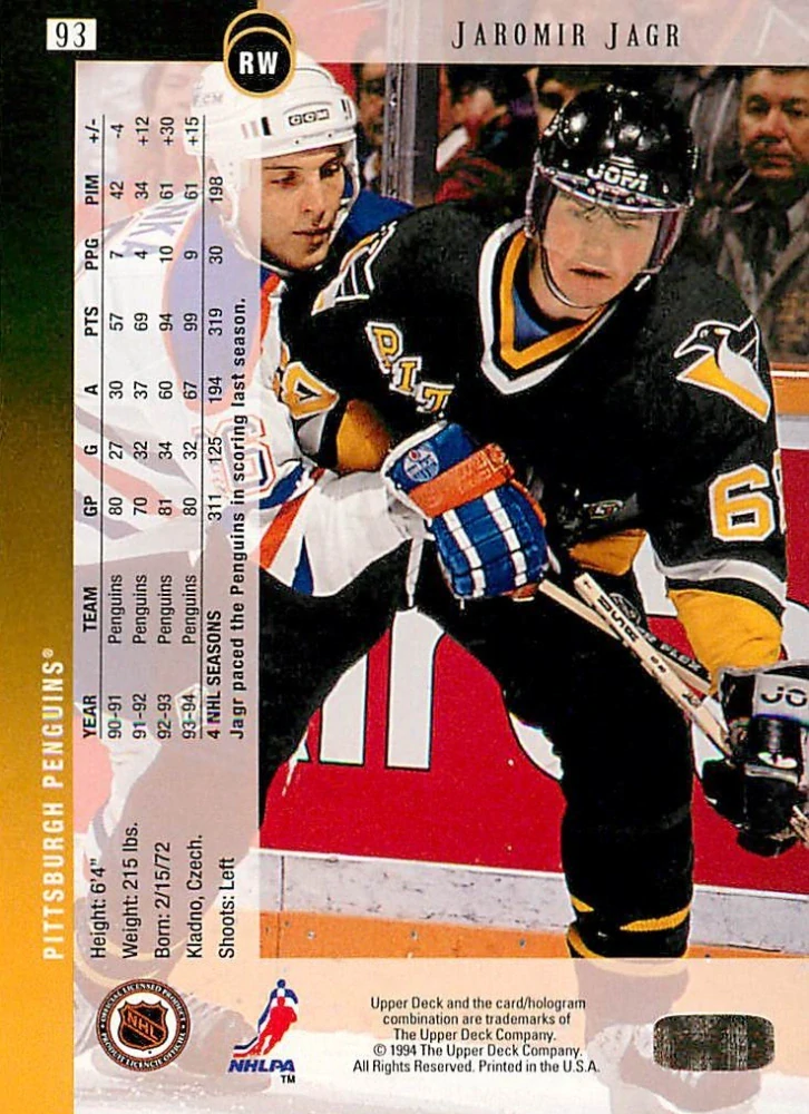 1994-95 UD Series 1 - Jaromír Jágr #93