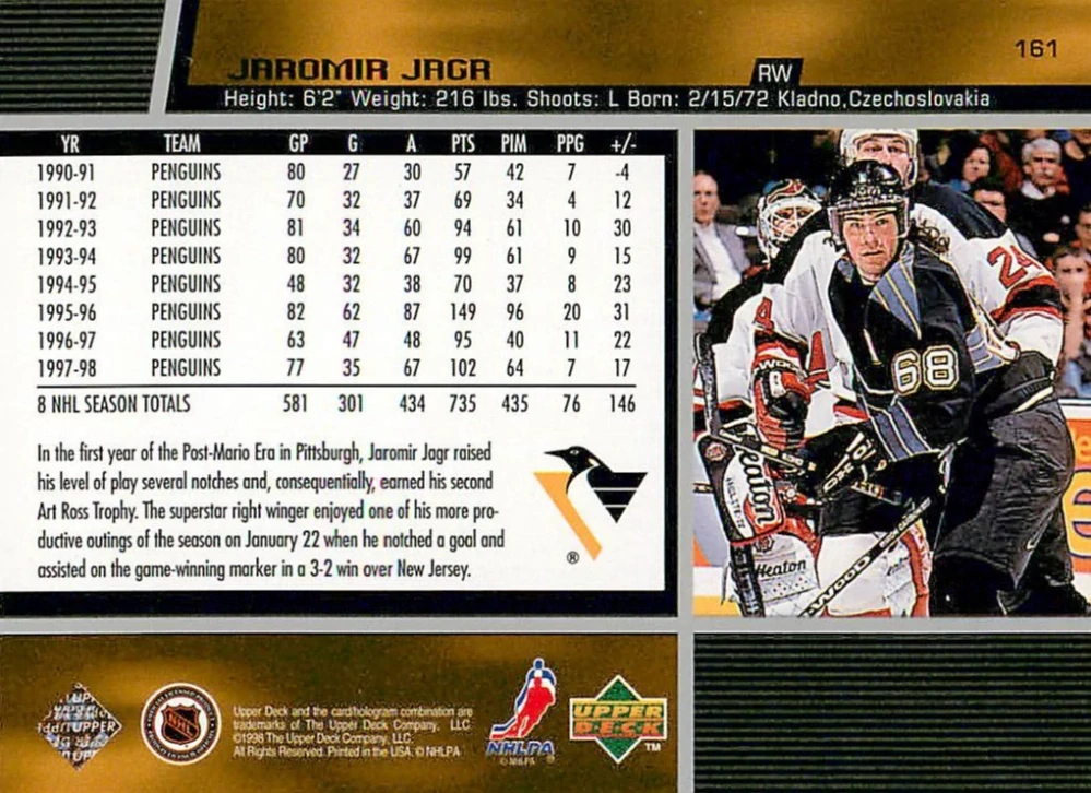 1998-99 UD Series 1 - Jaromír Jágr #161