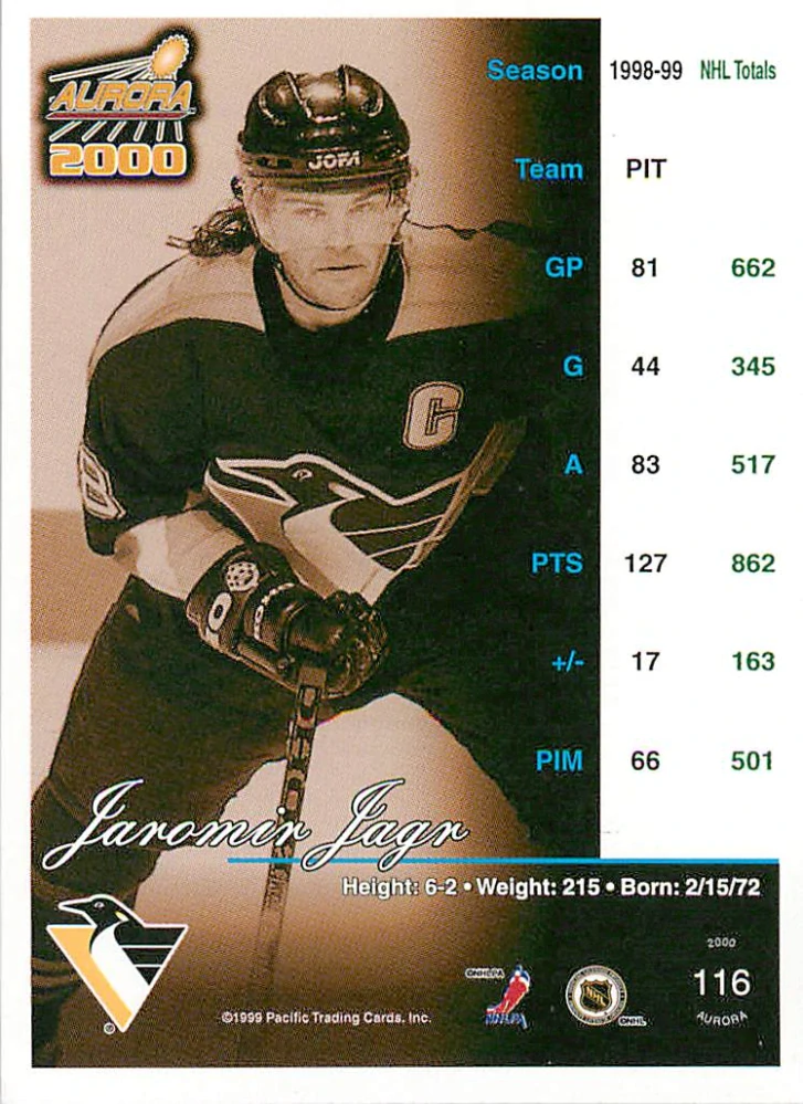 1999-00 Pacific Aurora - Jaromír Jágr #116