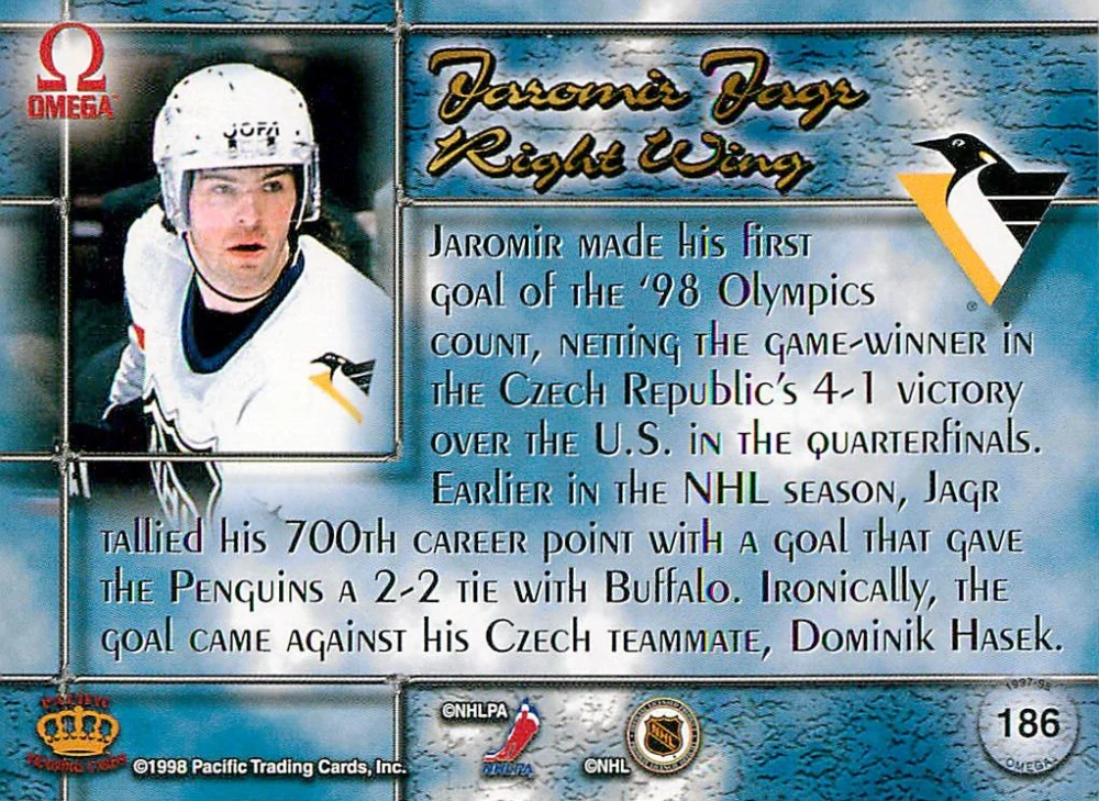 1997-98 Pacific Omega - Jaromír Jágr #186