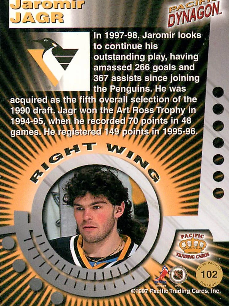 1997-98 Pacific Dynagon - Jaromír Jágr #102