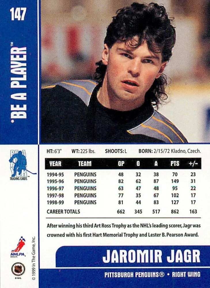 1999-00 ITG BaP Memorabilia - Jaromír Jágr #147