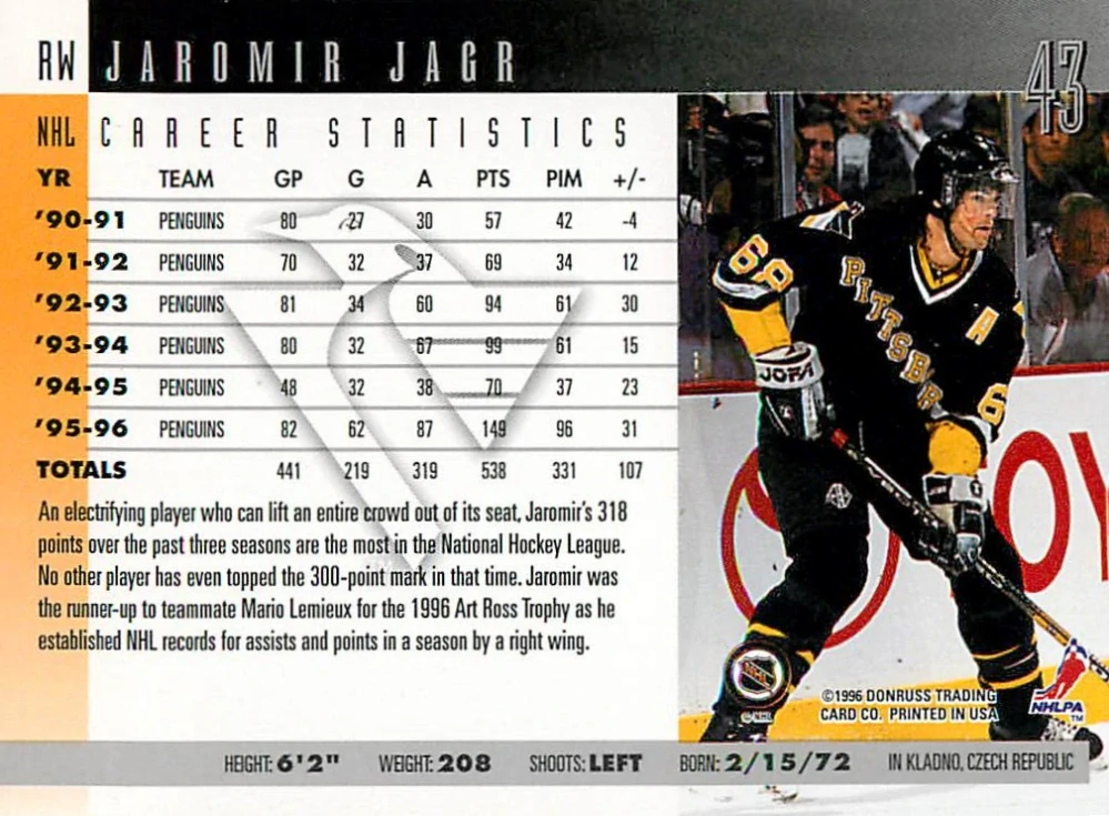 1996-97 Donruss - Jaromír Jágr #43