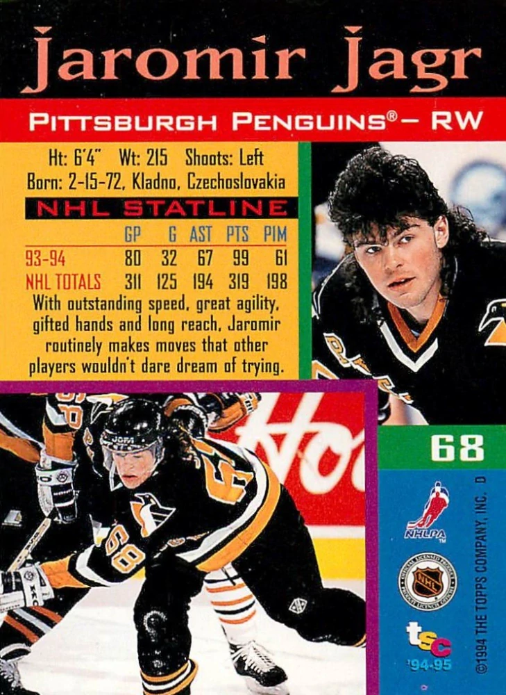 1994-95 Topps Stadium Club - Jaromír Jágr #68