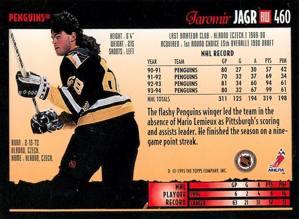 1994-95 Topps Premier - Jaromír Jágr #460