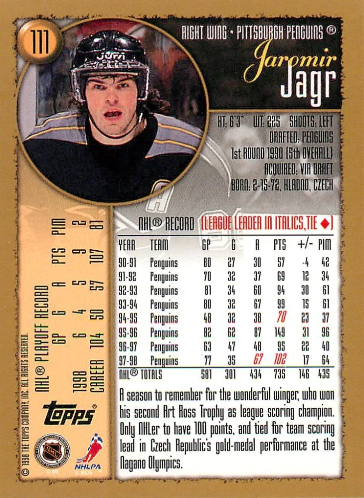 1998-99 Topps - Jaromír Jágr #111