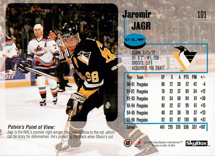 1996-97 Skybox Impact - Jaromír Jágr #101