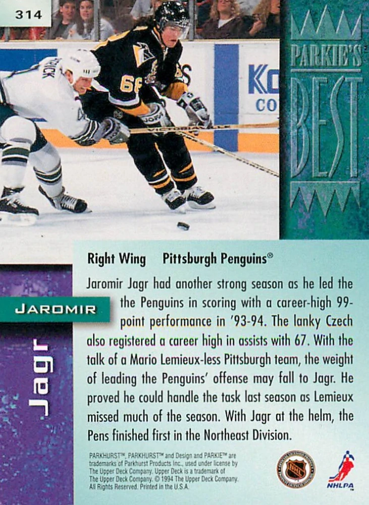 1994-95 Parkhurst - Jaromír Jágr - Parkie's Best #314