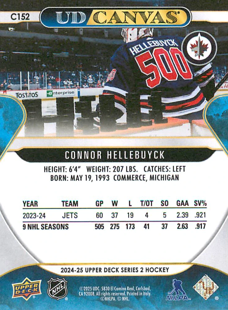 2024-25 UD Series 2 - Connor Hellebuyck - Canvas #C152