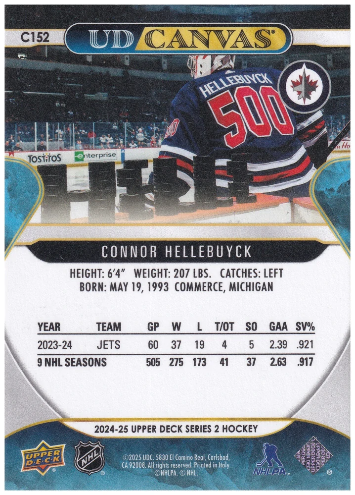 2024-25 UD Series 2 - Connor Hellebuyck - Canvas #C152