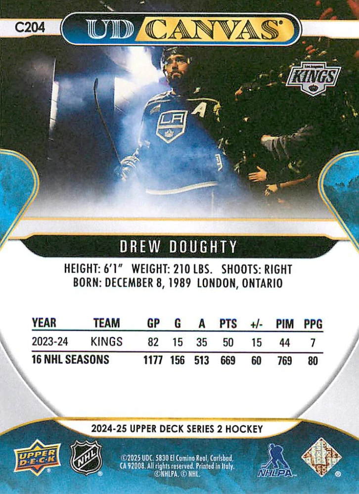 2024-25 UD Series 2 - Drew Doughty - Canvas #C204