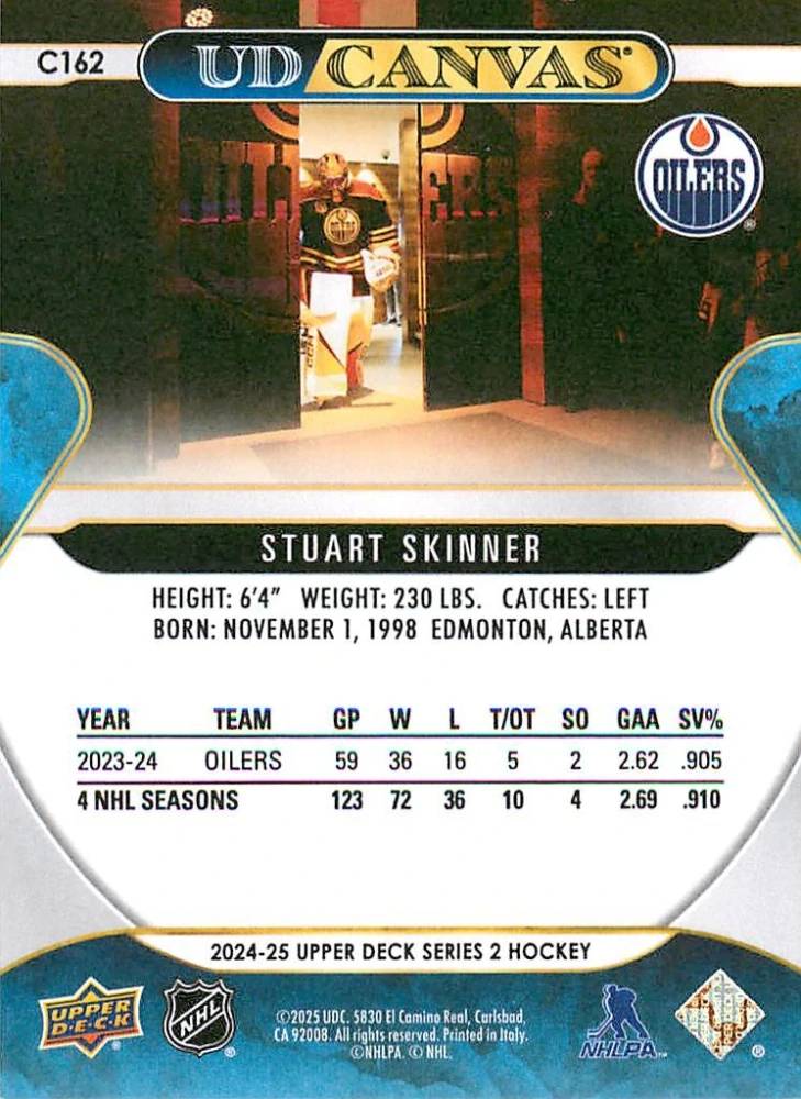 2024-25 UD Series 2 - Stuart Skinner - Canvas #C162