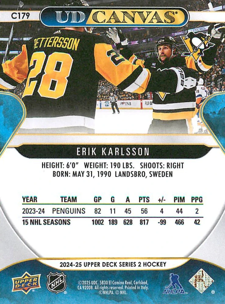2024-25 UD Series 2 - Erik Karlsson - Canvas #C179