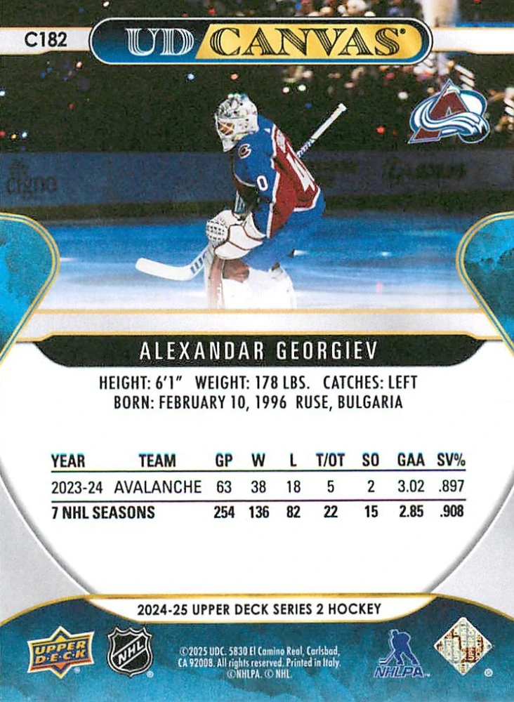2024-25 UD Series 2 - Alexandar Georgiev - Canvas #C182