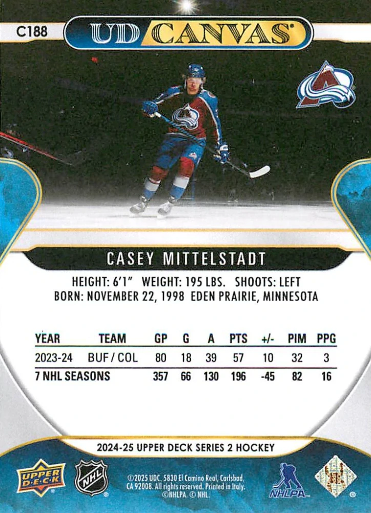 2024-25 UD Series 2 - Casey Mittelstadt - Canvas #C188