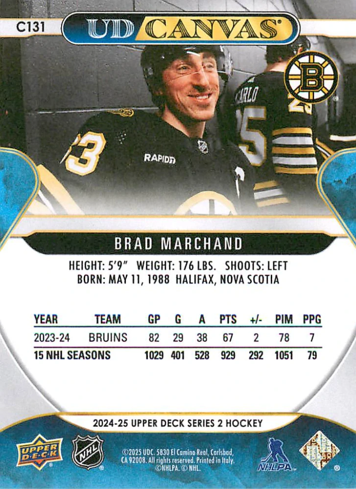 2024-25 UD Series 2 - Brad Marchand - Canvas #C131