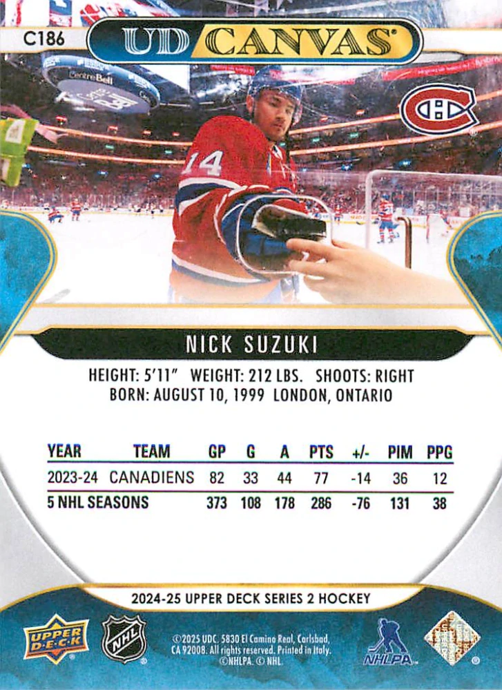 2024-25 UD Series 2 - Nick Suzuki - Canvas #C186