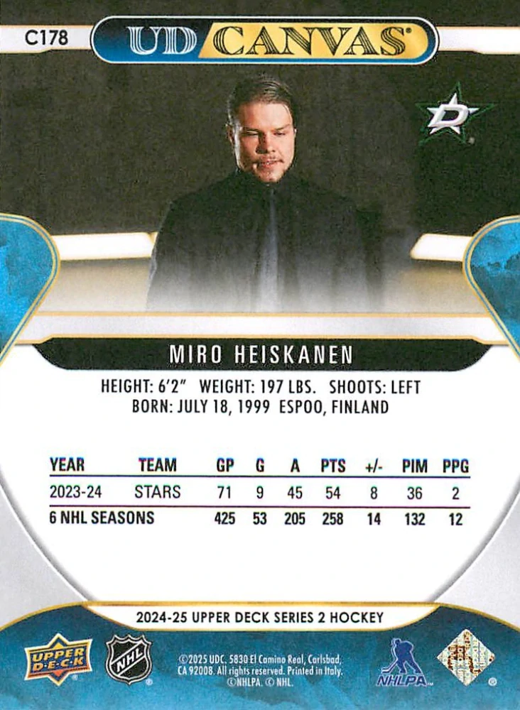 2024-25 UD Series 2 - Miro Heiskanen - Canvas #C178