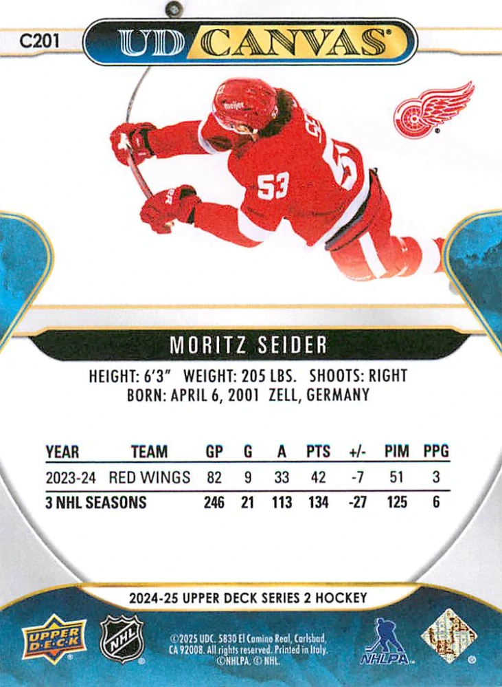 2024-25 UD Series 2 - Moritz Seider - Canvas #C201