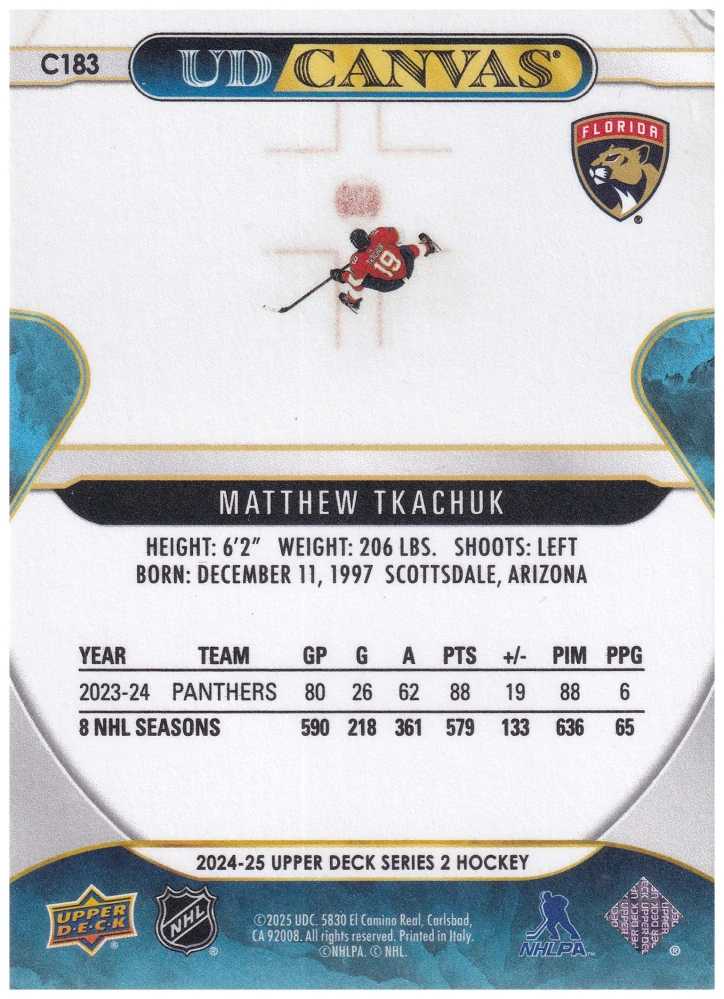 2024-25 UD Series 2 - Matthew Tkachuk - Canvas #C183