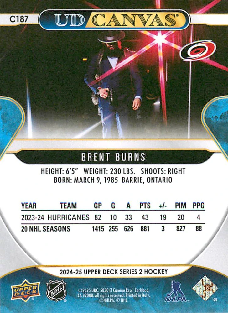 2024-25 UD Series 2 - Brent Burns - Canvas #C187