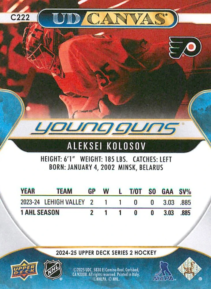 2024-25 UD Series 2 - Aleksei Kolosov - Young Guns Canvas #C222
